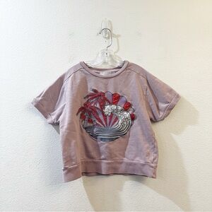 Stella McCartney Kids Pink Embroidered Sweatshirt Top Sort Sleeves Size 8